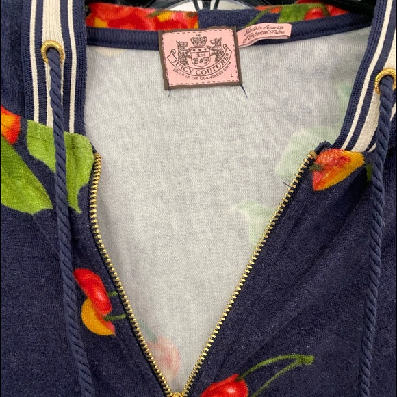 New Juicy Couture short sleeve hoodie 🍒Hard to find vintage style! Size Large - Picture 2 of 5
